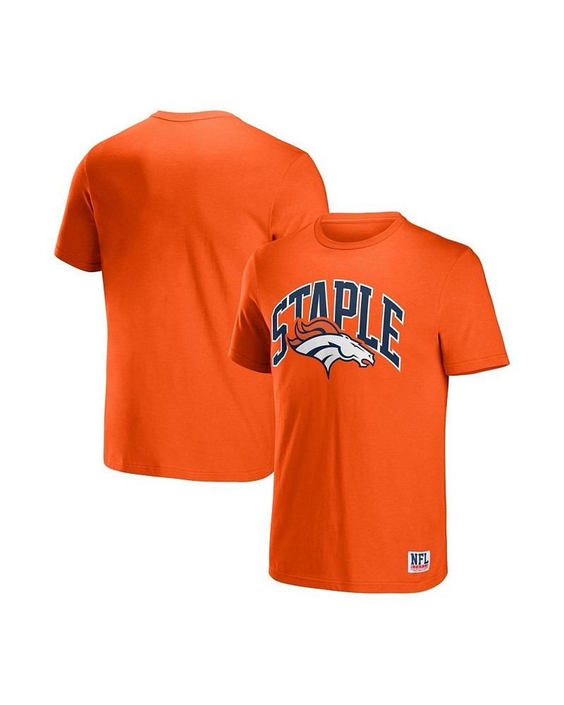 Men's NFL X Staple Orange Denver Broncos Lockup Logo Short Sleeve T-shirt $17.59 T-Shirts