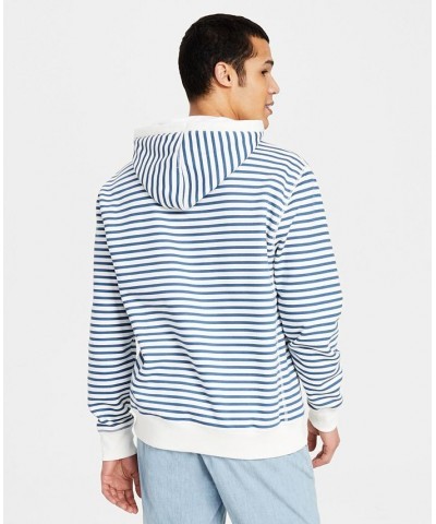 Men's Nautical Stripe Quinn Hooded Sweatshirt White $36.16 Sweatshirt