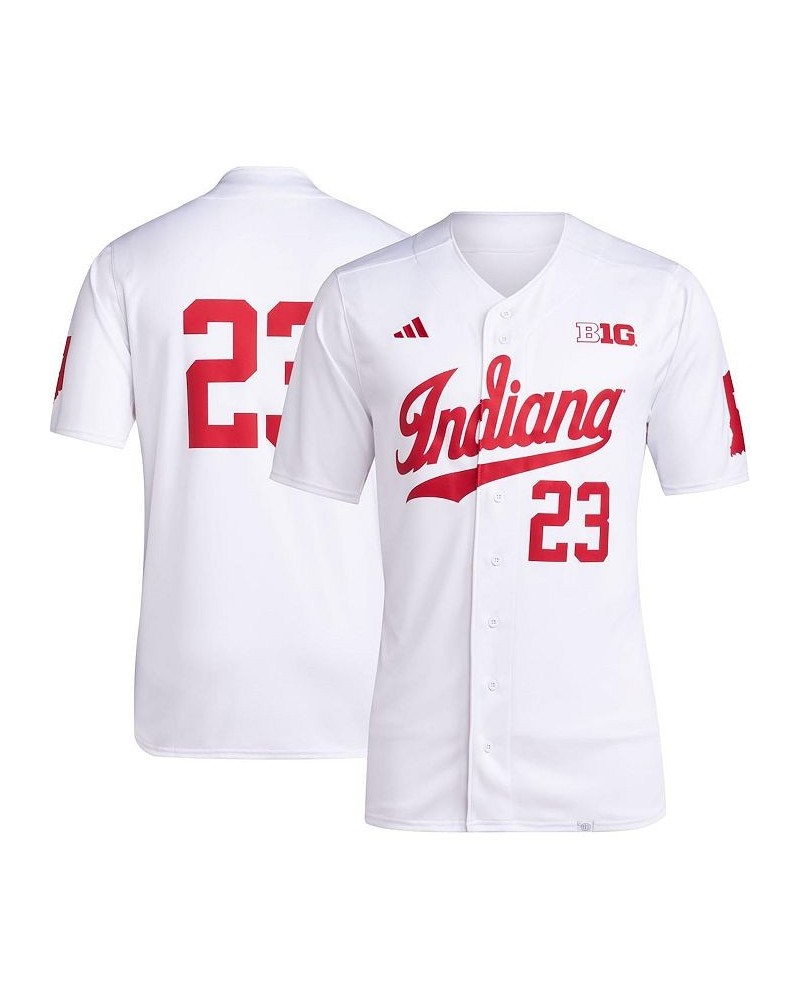 Men's 23 White Indiana Hoosiers Team Baseball Jersey $49.49 Jersey