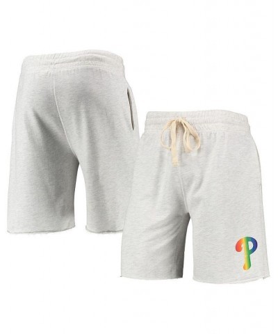 Men's Oatmeal Philadelphia Phillies Mainstream Logo Terry Tri-Blend Shorts $23.65 Shorts