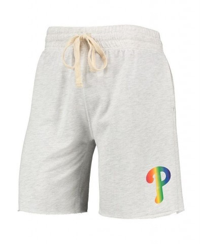 Men's Oatmeal Philadelphia Phillies Mainstream Logo Terry Tri-Blend Shorts $23.65 Shorts