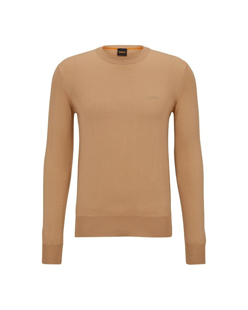 BOSS Men's Regular-Fit Tonal Logo Crew-Neck Sweater Tan/Beige $34.56 Sweaters