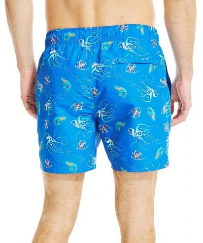 Men's Ocean-Print Swim Shorts Spinnerblu $19.08 Swimsuits