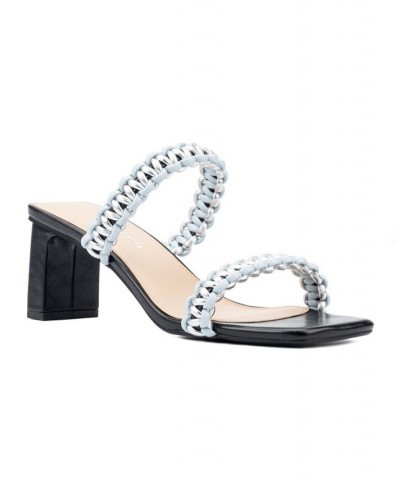 Women's Jess Wide Width Heels Sandals Black $43.40 Shoes