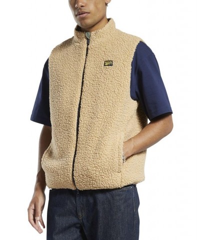 Men's Reversible Cord Sherpa-Fleece Vest Brown $25.60 Jackets