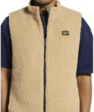 Men's Reversible Cord Sherpa-Fleece Vest Brown $25.60 Jackets