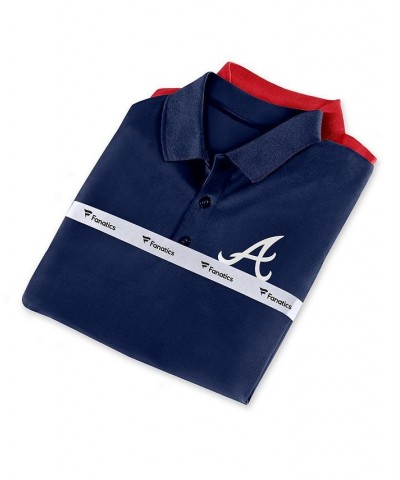Men's Branded Navy, Red Atlanta Braves Polo Shirt Combo Set $43.19 Polo Shirts