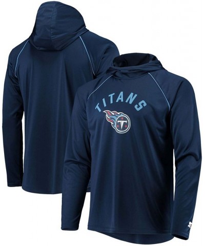 Men's Navy Tennessee Titans Raglan Long Sleeve Hoodie T-shirt $32.50 T-Shirts