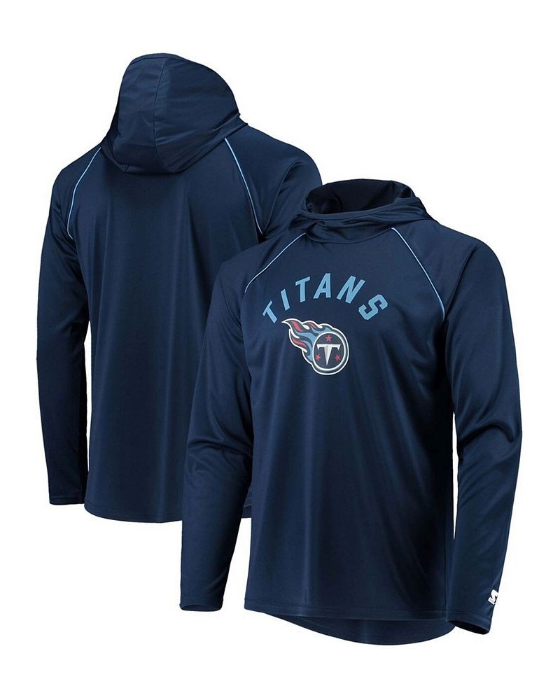 Men's Navy Tennessee Titans Raglan Long Sleeve Hoodie T-shirt $32.50 T-Shirts