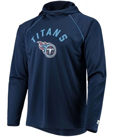 Men's Navy Tennessee Titans Raglan Long Sleeve Hoodie T-shirt $32.50 T-Shirts