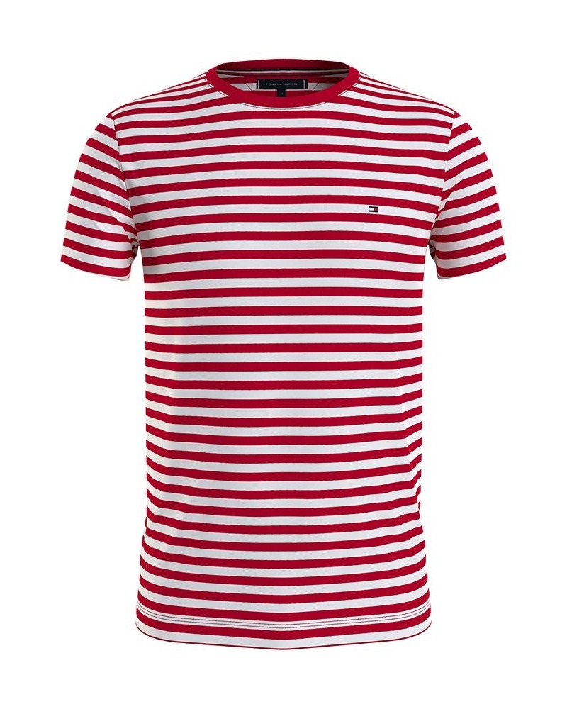 Men's TH Flex Slim-Fit Striped T-Shirt Desert Sky/white $19.27 T-Shirts