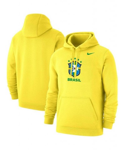 Men's Yellow Brazil National Team Club Primary Pullover Hoodie $36.00 Sweatshirt