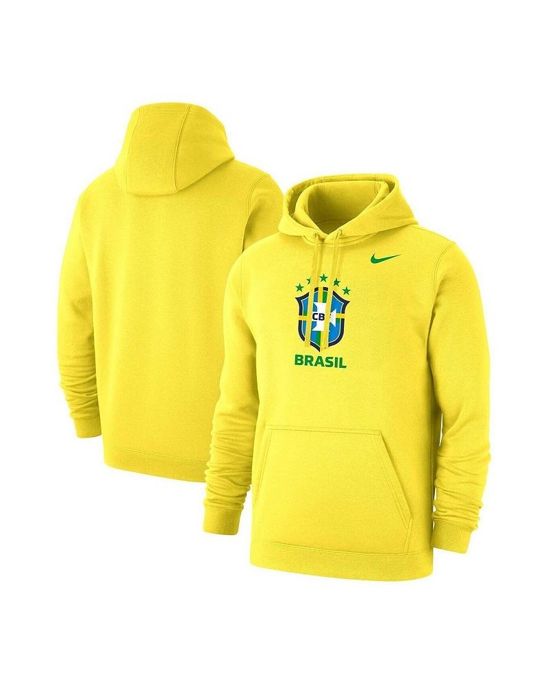 Men's Yellow Brazil National Team Club Primary Pullover Hoodie $36.00 Sweatshirt