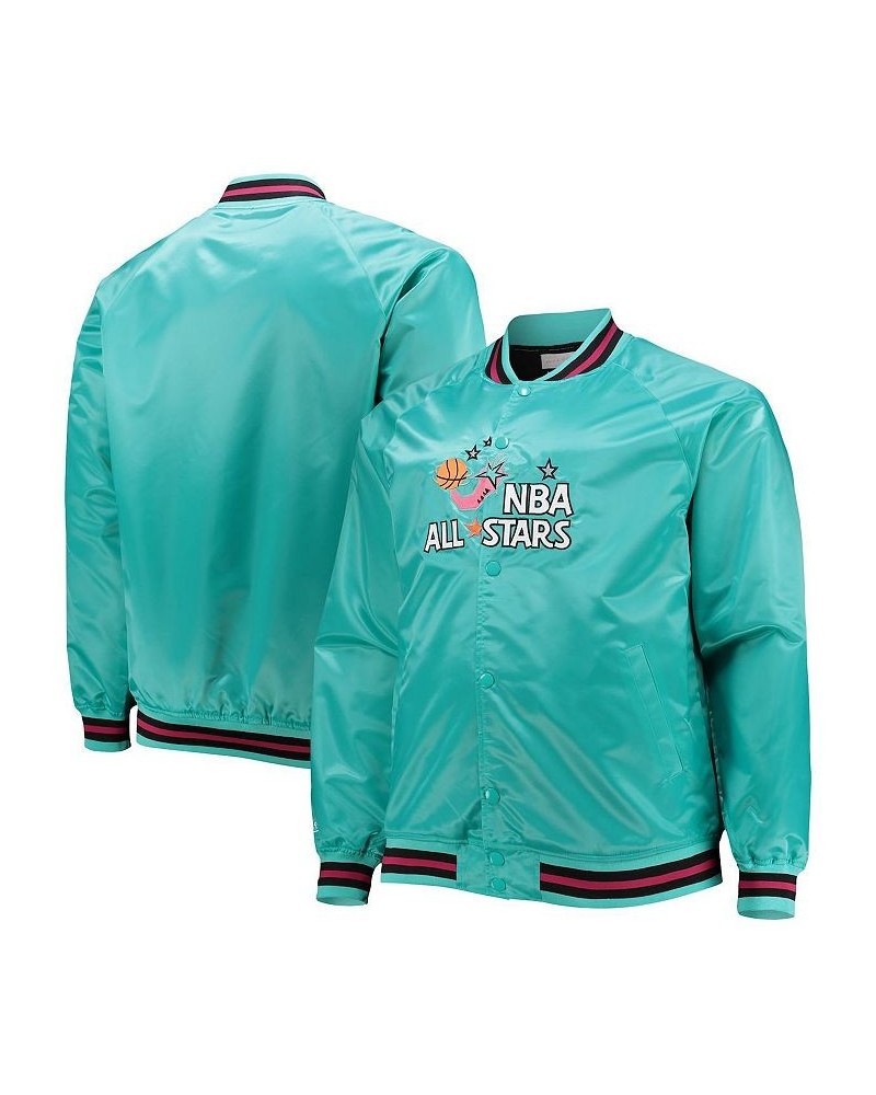 Men's Teal Big and Tall 1996 NBA All-Star Game Hardwood Classics Satin Full-Snap Jacket $37.95 Jackets