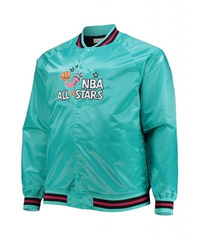 Men's Teal Big and Tall 1996 NBA All-Star Game Hardwood Classics Satin Full-Snap Jacket $37.95 Jackets