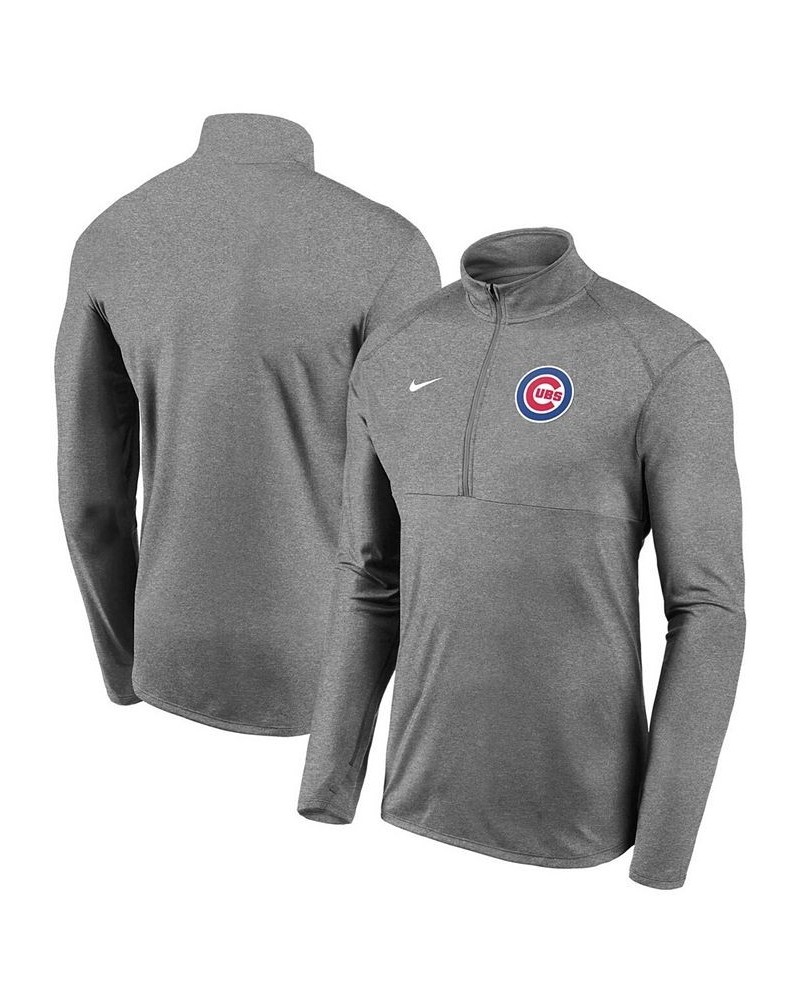 Men's Gray Chicago Cubs Team Logo Element Performance Half-Zip Pullover Jacket $43.19 Jackets