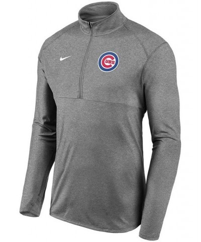 Men's Gray Chicago Cubs Team Logo Element Performance Half-Zip Pullover Jacket $43.19 Jackets