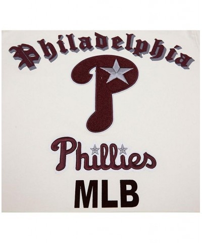 Men's Cream Philadelphia Phillies Cooperstown Collection Old English T-shirt $35.25 T-Shirts