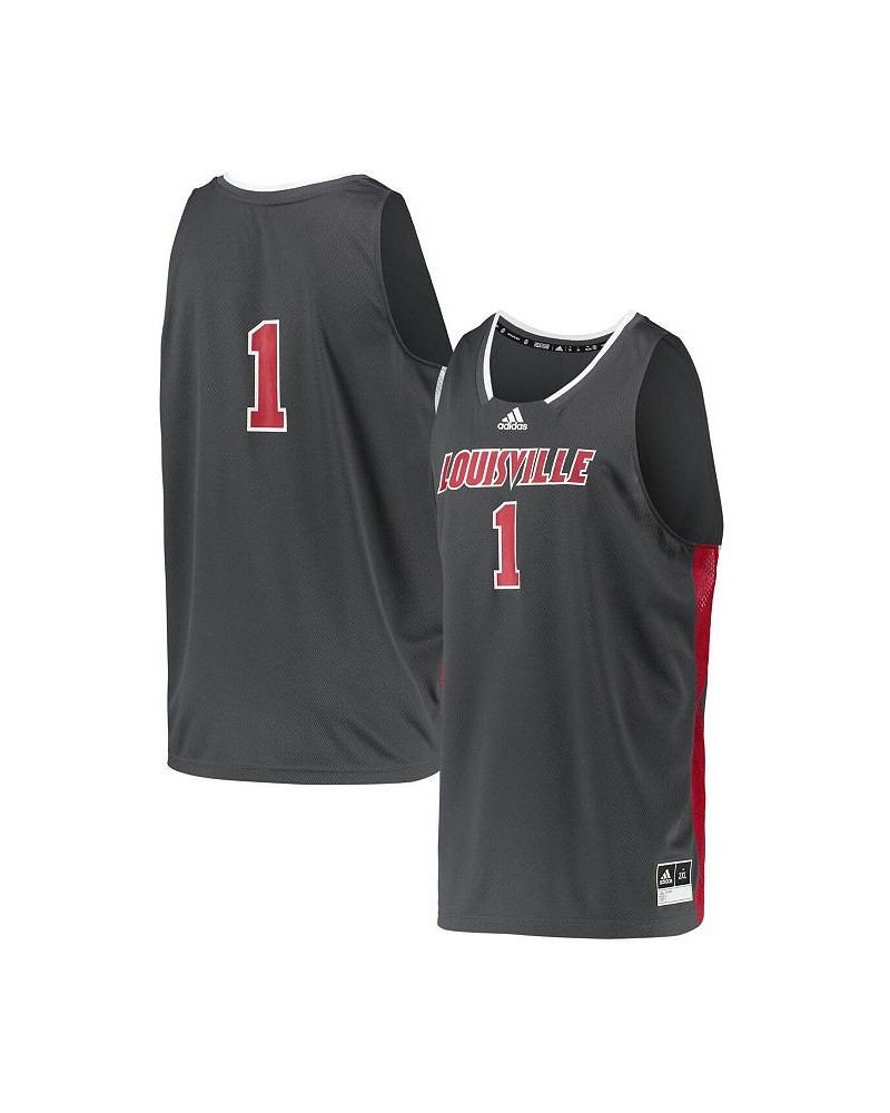 Men's 1 Black Louisville Cardinals Reverse Retro Jersey $33.88 Jersey