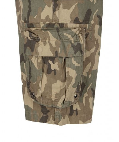 Men's Belted Double Pocket Cargo Shorts Desert Camo $22.32 Shorts