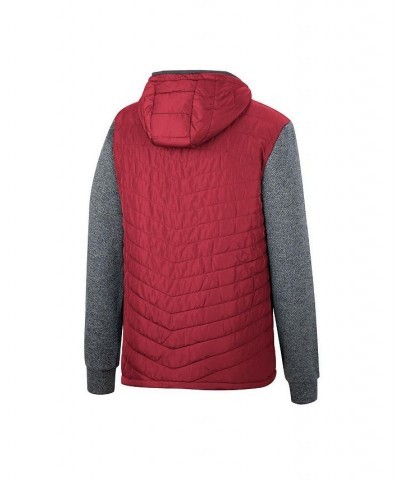 Men's Cardinal, Charcoal USC Trojans Course Herringbone Full-Zip Hoodie $40.85 Jackets