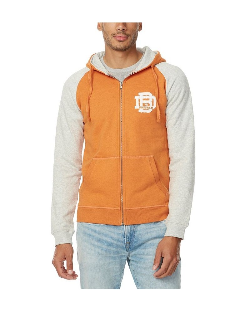 Men's Colorblocked Fotruck Zip Hooded Sweatshirt Orange $21.14 Sweatshirt