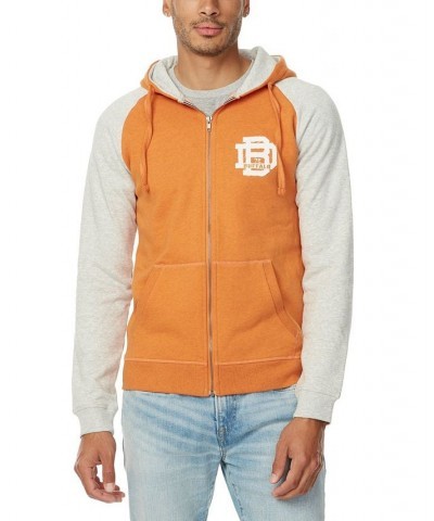 Men's Colorblocked Fotruck Zip Hooded Sweatshirt Orange $21.14 Sweatshirt