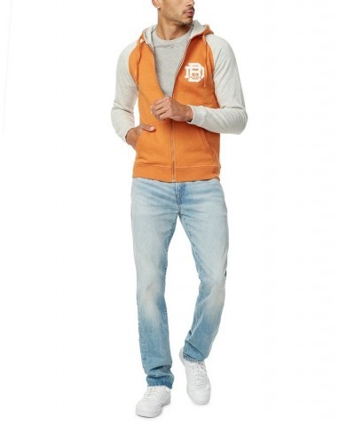 Men's Colorblocked Fotruck Zip Hooded Sweatshirt Orange $21.14 Sweatshirt