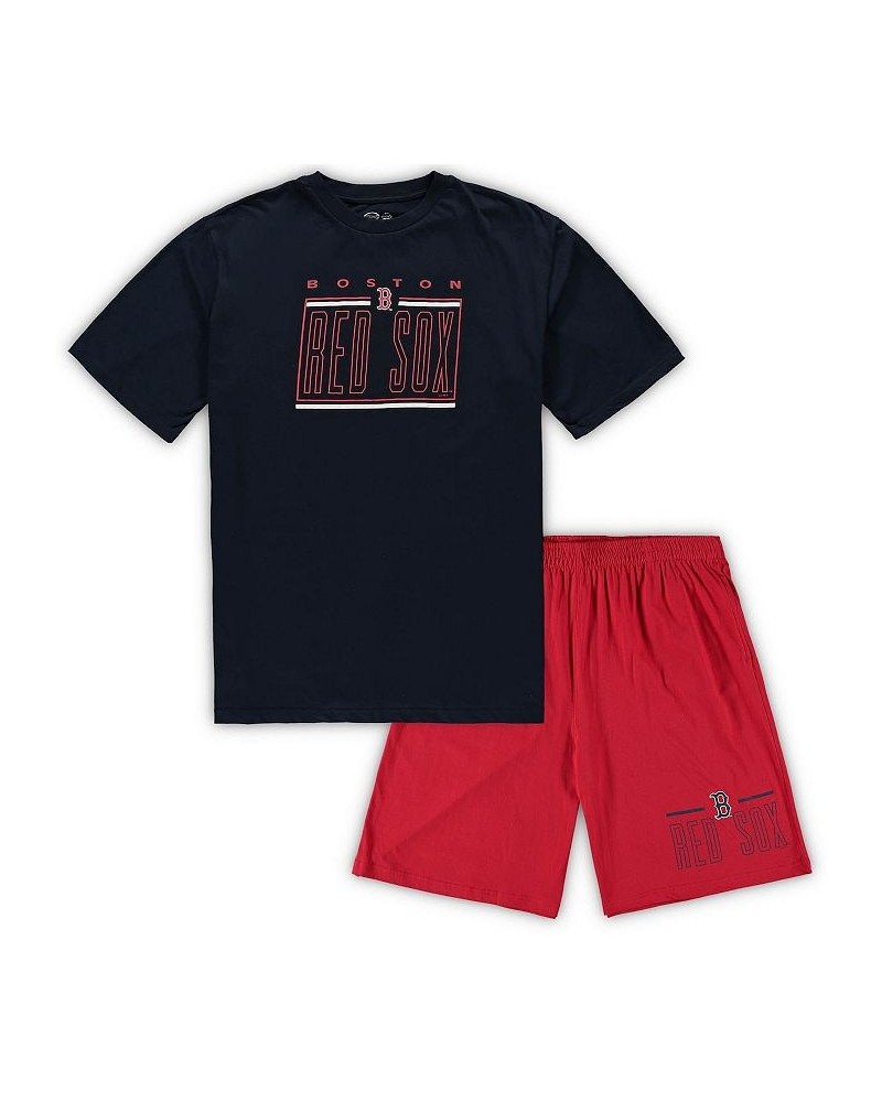 Men's Navy, Red Boston Red Sox Big and Tall T-shirt and Shorts Sleep Set $34.40 Pajama