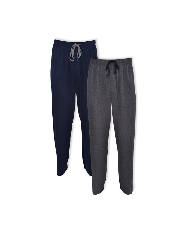 Men's Big and Tall Knit Sleep Pants, Pack of 2 Blue $22.20 Pajama