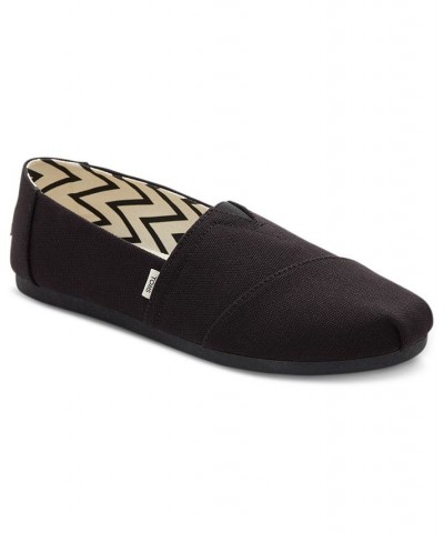 Women's Alpargata Recycled Slip-On Flats Black/Black Recycled Canvas $26.55 Shoes