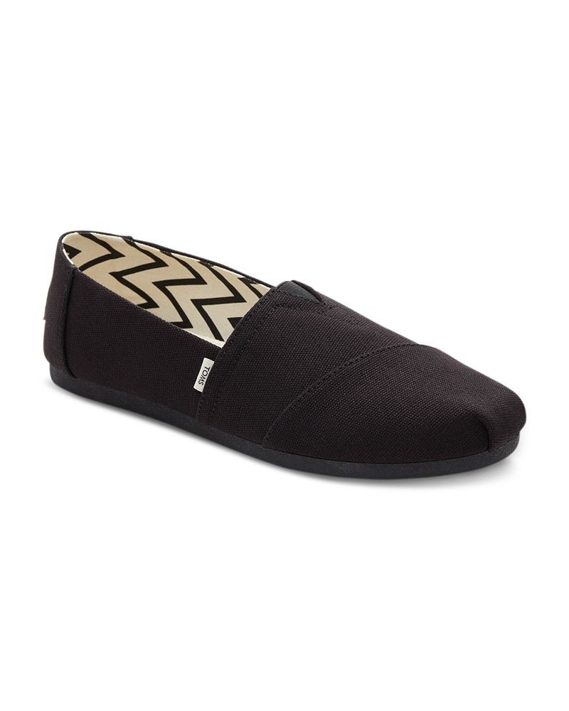 Women's Alpargata Recycled Slip-On Flats Black/Black Recycled Canvas $26.55 Shoes