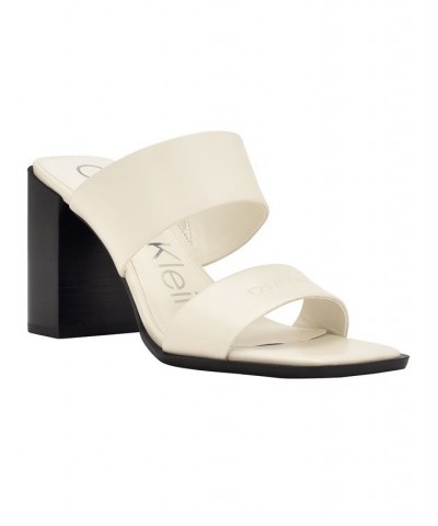 Women's Tara Square Toe Dress Sandals White $61.92 Shoes