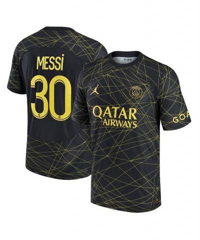 Men's Brand Lionel Messi Black Paris Saint-Germain 2022/23 Fourth Vapor Match Authentic Player Jersey $92.45 Jersey