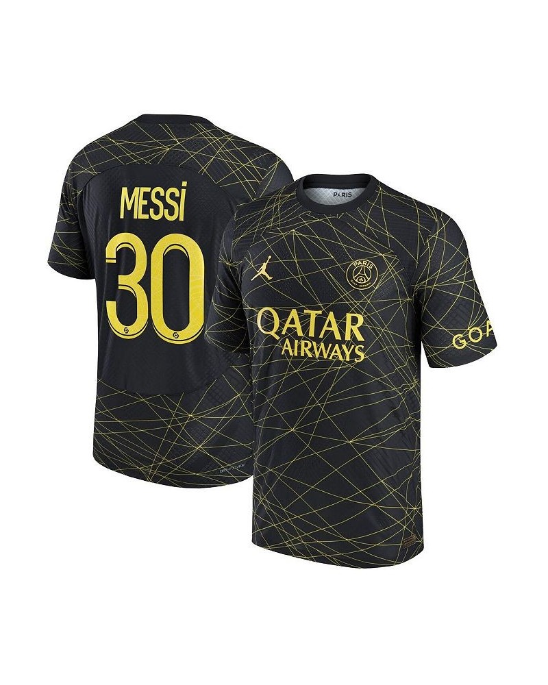 Men's Brand Lionel Messi Black Paris Saint-Germain 2022/23 Fourth Vapor Match Authentic Player Jersey $92.45 Jersey