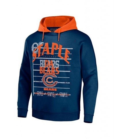 Men's NFL X Staple Navy Chicago Bears Oversized Gridiron Vintage-Like Wash Pullover Hoodie $29.93 Sweatshirt