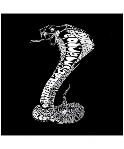 Men's Word Art Long Sleeve T-Shirt - Types of Snakes Black $21.99 T-Shirts