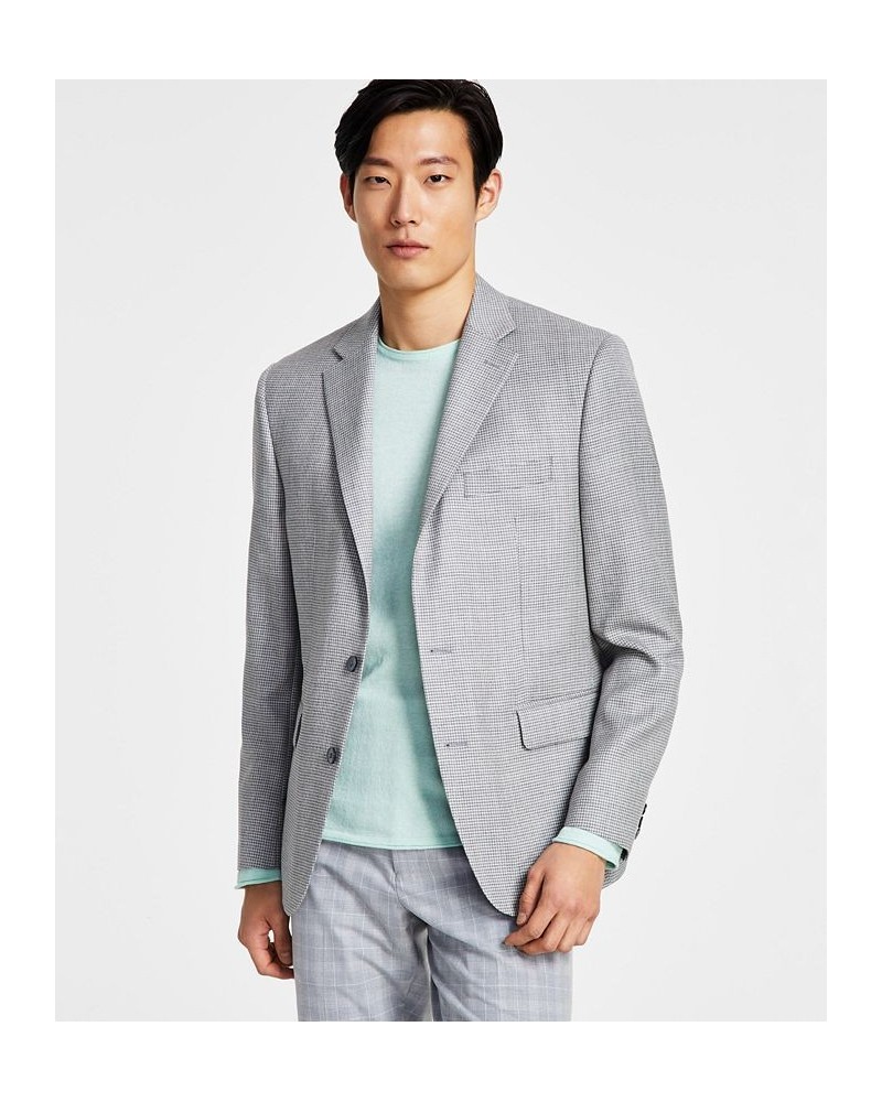 Men's Wool Classic-Fit Ultraflex Stretch Check Blazer Gray $76.50 Blazers