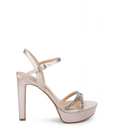 Women's Gallant Platform Evening Sandals Tan/Beige $44.48 Shoes