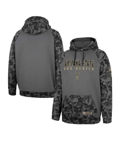 Men's Charcoal Arizona State Sun Devils OHT Military-Inspired Appreciation Camo Stack Raglan Pullover Hoodie $21.93 Sweatshirt