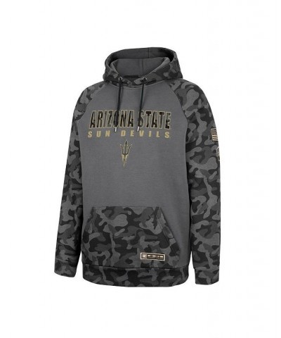 Men's Charcoal Arizona State Sun Devils OHT Military-Inspired Appreciation Camo Stack Raglan Pullover Hoodie $21.93 Sweatshirt