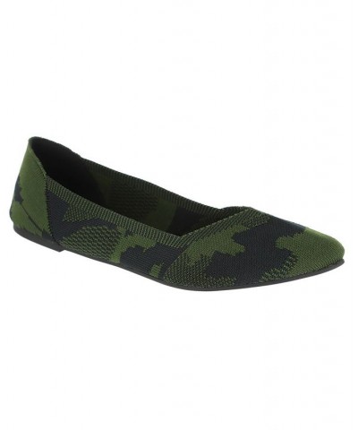 Women's Kerri Pointed Toe Flat Green $33.60 Shoes