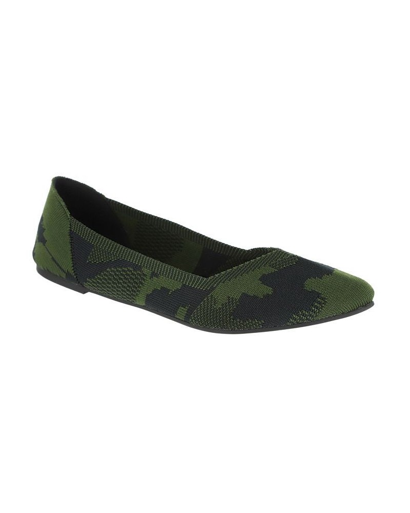 Women's Kerri Pointed Toe Flat Green $33.60 Shoes