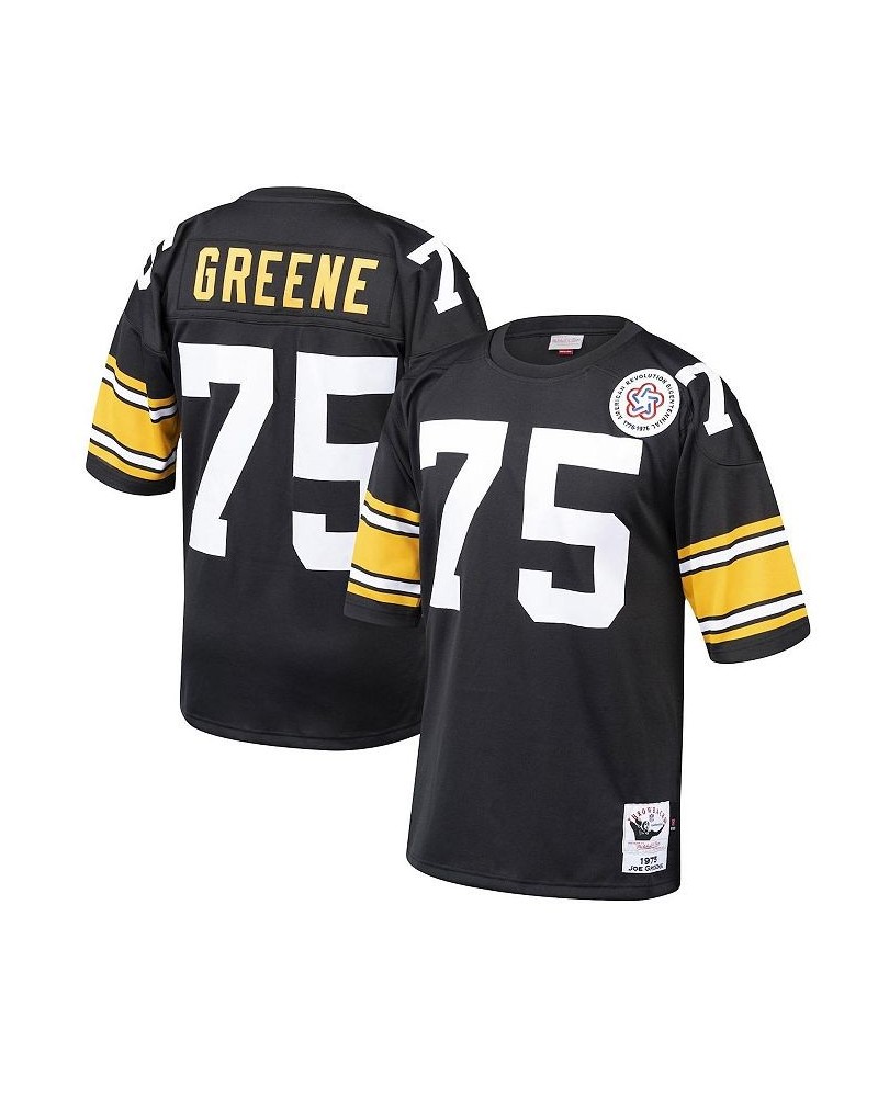Men's Joe Greene Black Pittsburgh Steelers 1975 Authentic Throwback Retired Player Jersey $133.30 Jersey