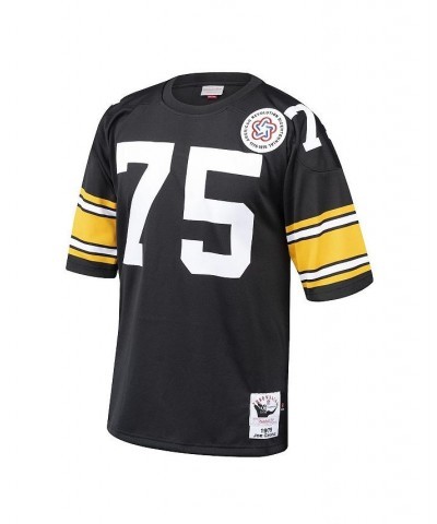 Men's Joe Greene Black Pittsburgh Steelers 1975 Authentic Throwback Retired Player Jersey $133.30 Jersey