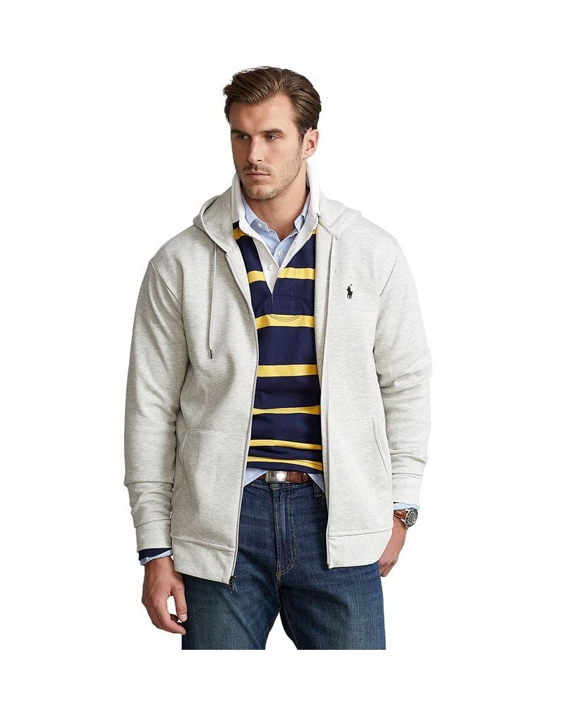 Men's Big & Tall Double-Knit Full-Zip Hoodie Gray $62.16 Sweatshirt