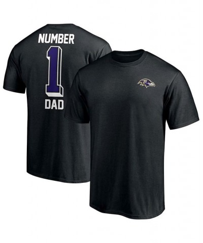 Men's Black Baltimore Ravens 1 Dad T-shirt $13.94 T-Shirts