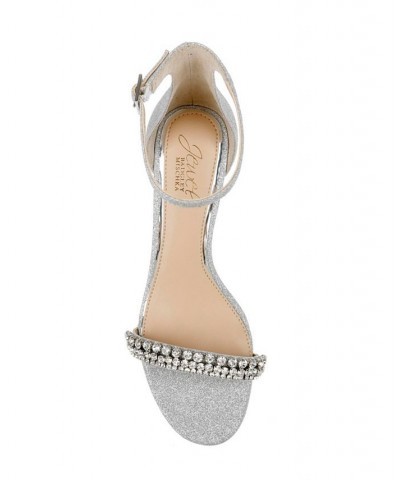 Women's Lora Wedge Evening Sandals Silver $51.17 Shoes