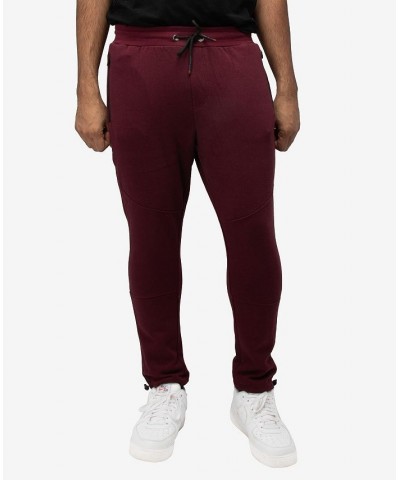 Men's Fleece Adjustable Ankle Drawstring Joggers Pants Red $19.60 Pants