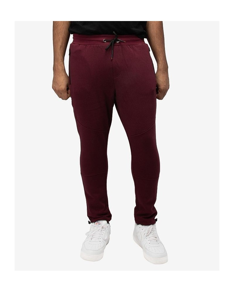 Men's Fleece Adjustable Ankle Drawstring Joggers Pants Red $19.60 Pants